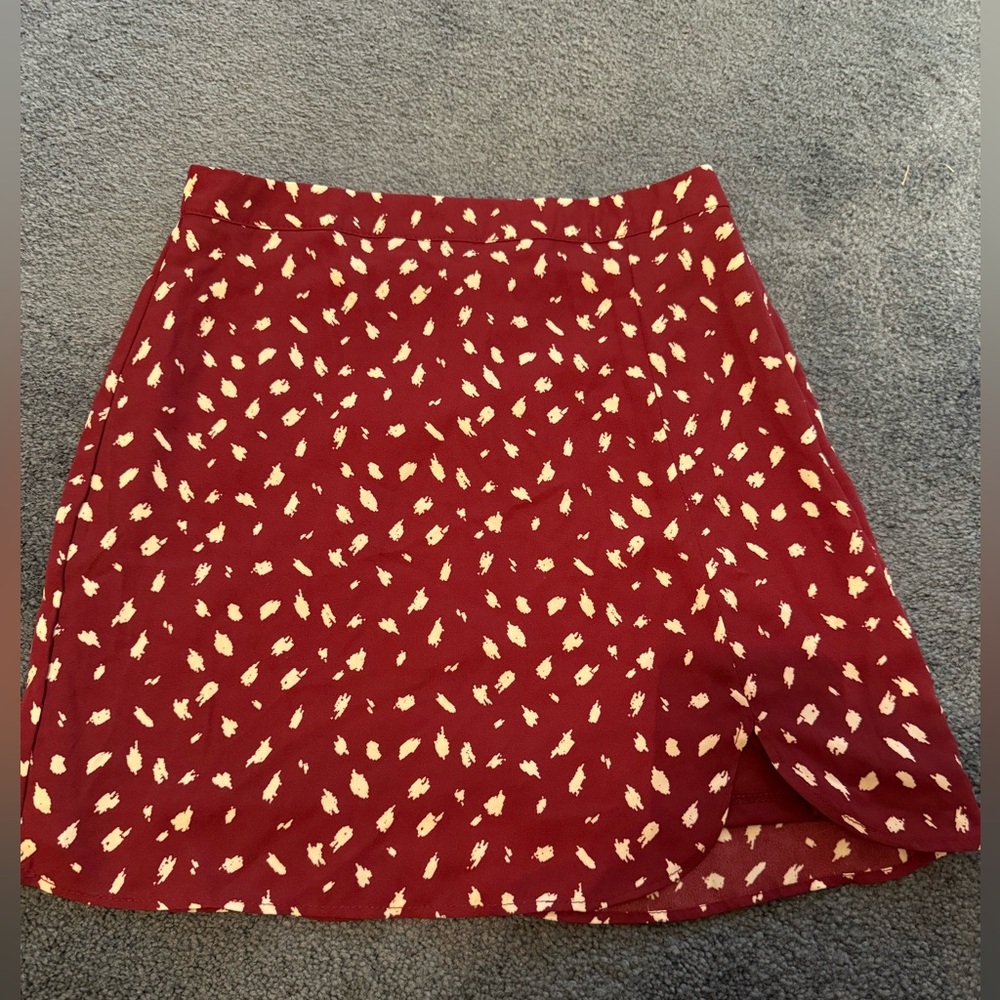 Lola Grace Red and White Patterned Skirt
